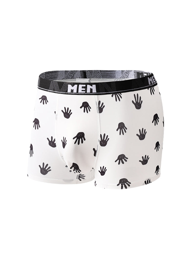 4-Pack Men's Trendy Print Ice Silk Mid-Rise Trunks | dmunderwear detail image 13