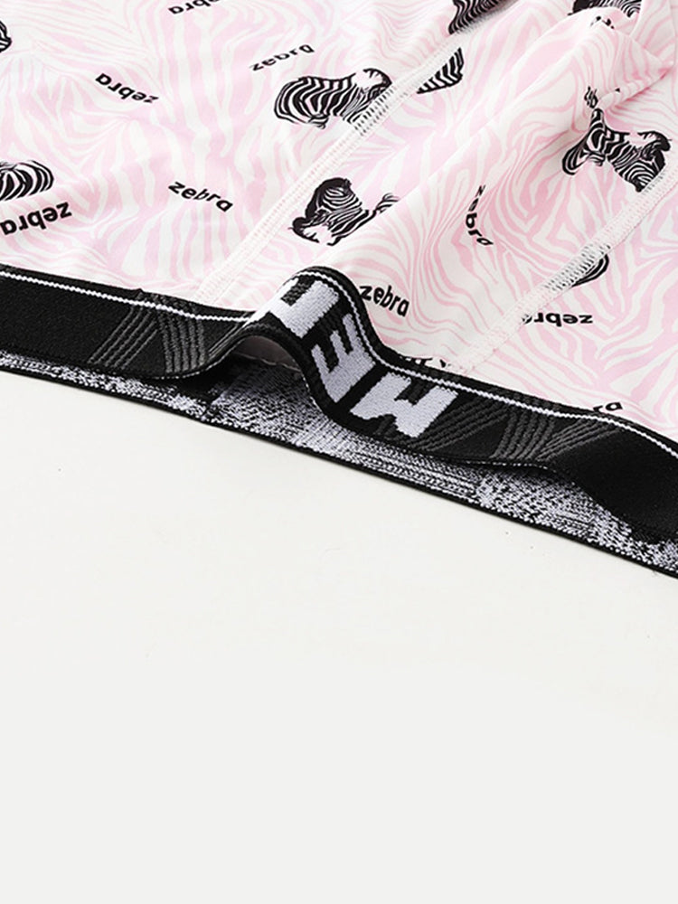 4-Pack Men's Trendy Print Ice Silk Mid-Rise Trunks | dmunderwear detail image 4