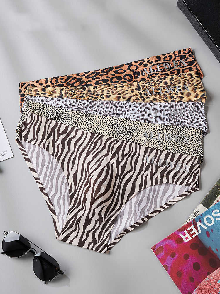 4 Pack Men's U-Pouch Leopard Print Sexy & Contour Fit Briefs | dmunderwear detail image 11