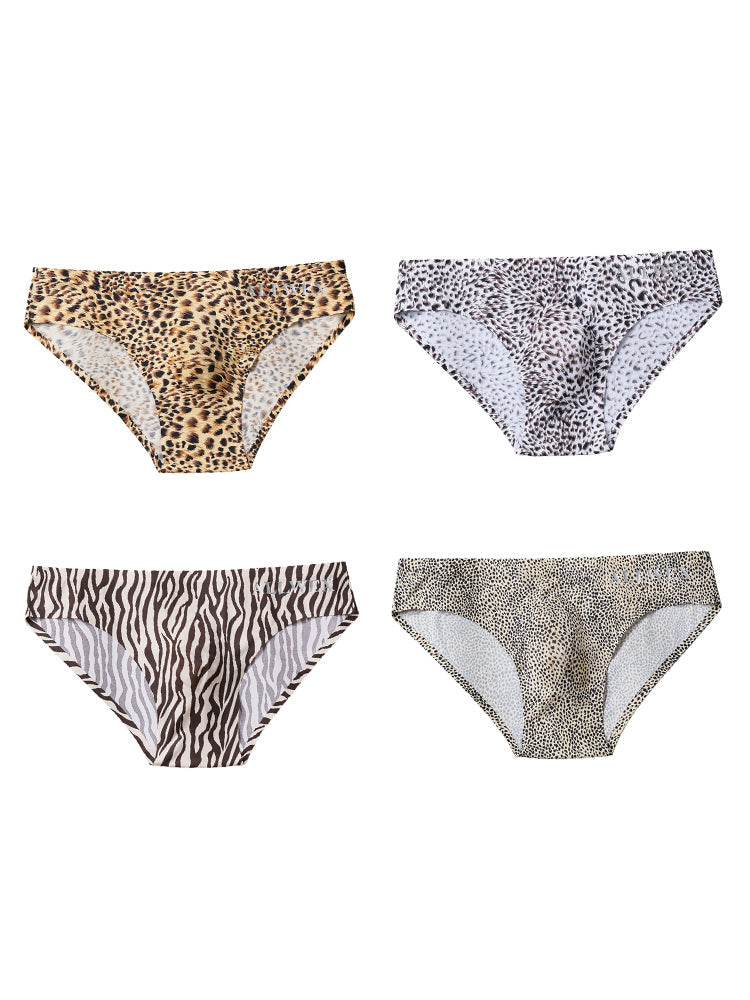 4 Pack Men's U-Pouch Leopard Print Sexy & Contour Fit Briefs | dmunderwear detail image 20
