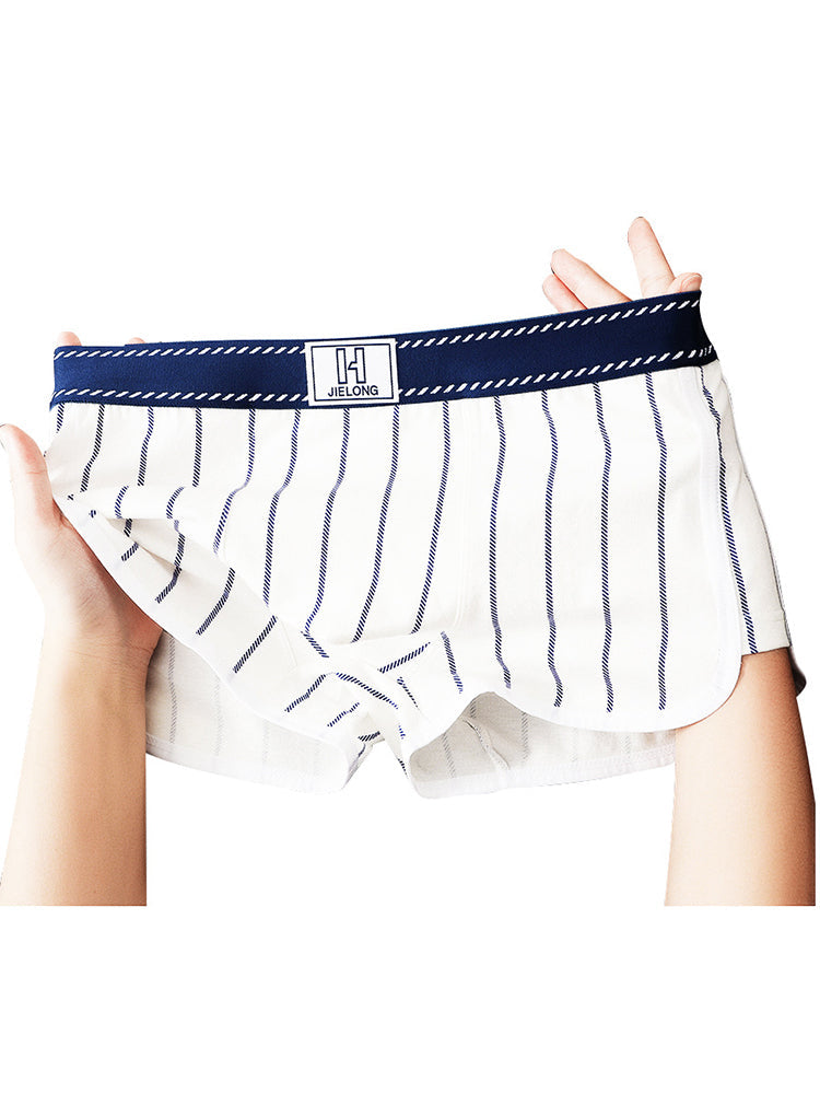 4 Pack Men's Ultra-Soft Breathable Cotton Striped Design Comfort Trunks | dmunderwear detail image 11