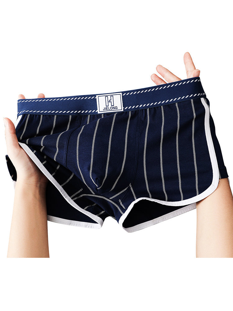 4 Pack Men's Ultra-Soft Breathable Cotton Striped Design Comfort Trunks | dmunderwear detail image 12
