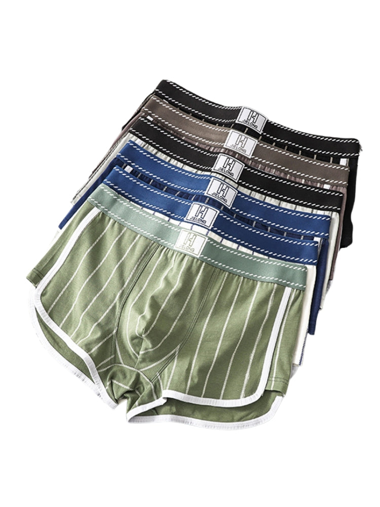 4 Pack Men's Ultra-Soft Breathable Cotton Striped Design Comfort Trunks | dmunderwear detail image 15