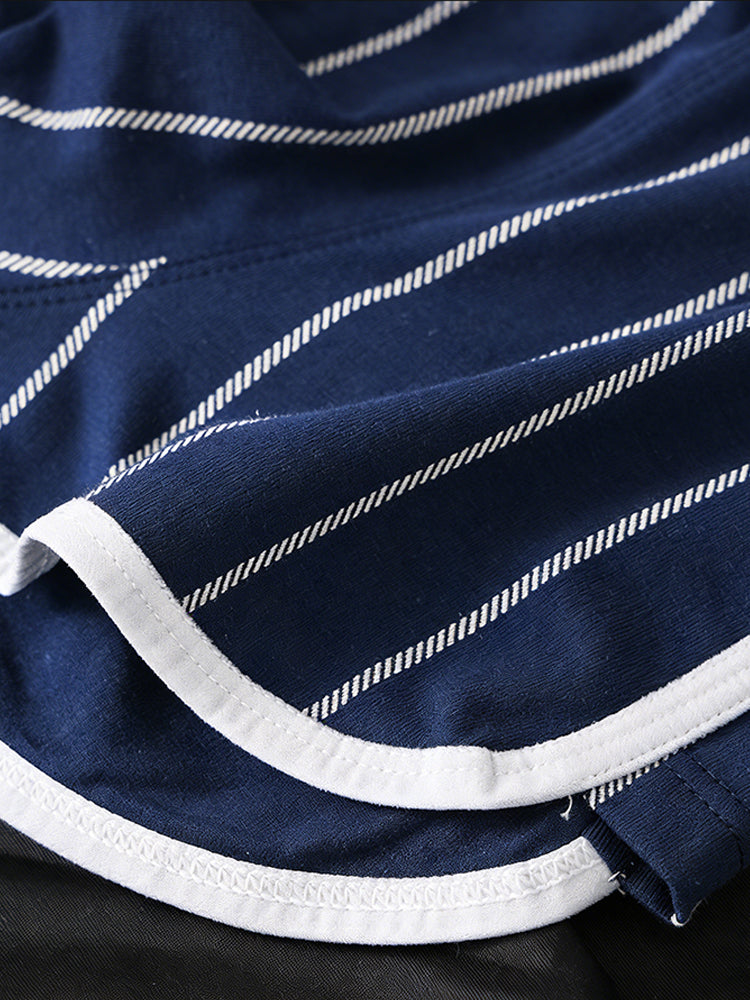 4 Pack Men's Ultra-Soft Breathable Cotton Striped Design Comfort Trunks | dmunderwear detail image 18