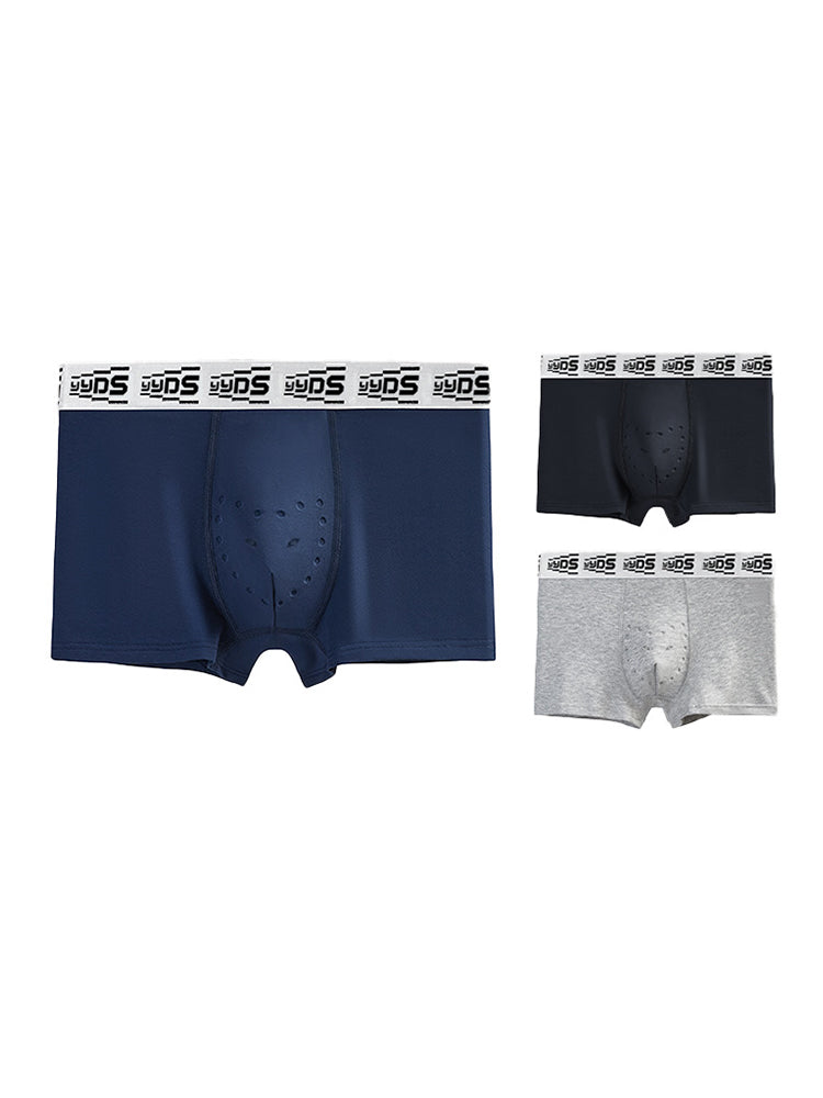 4 Pack Men's 10A Antibacterial Cotton Trunks with Oyster Massage Pouch | dmunderwear detail image 12