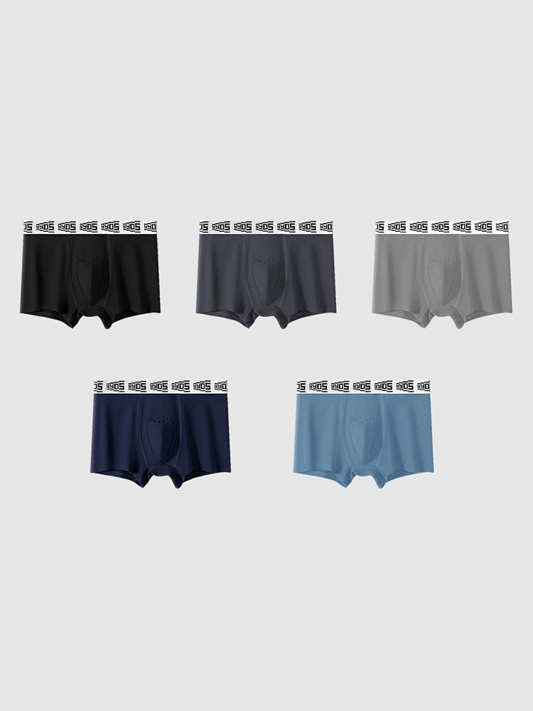 4 Pack Men's 10A Antibacterial Cotton Trunks with Oyster Massage Pouch | dmunderwear detail image 13