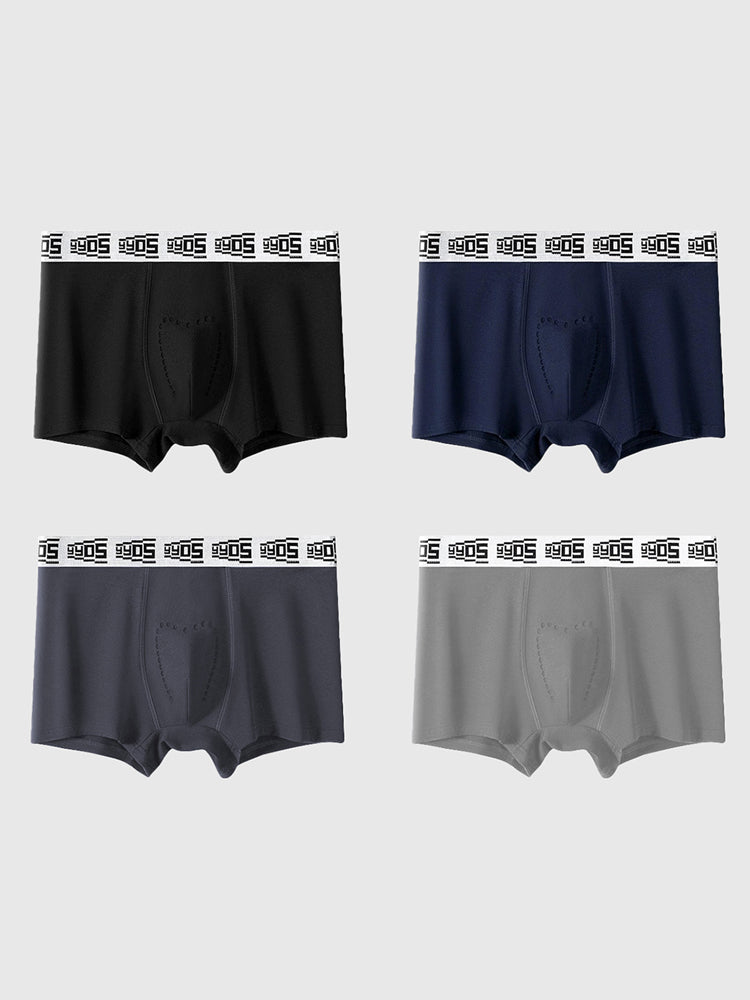 4 Pack Men's 10A Antibacterial Cotton Trunks with Oyster Massage Pouch | dmunderwear detail image 14