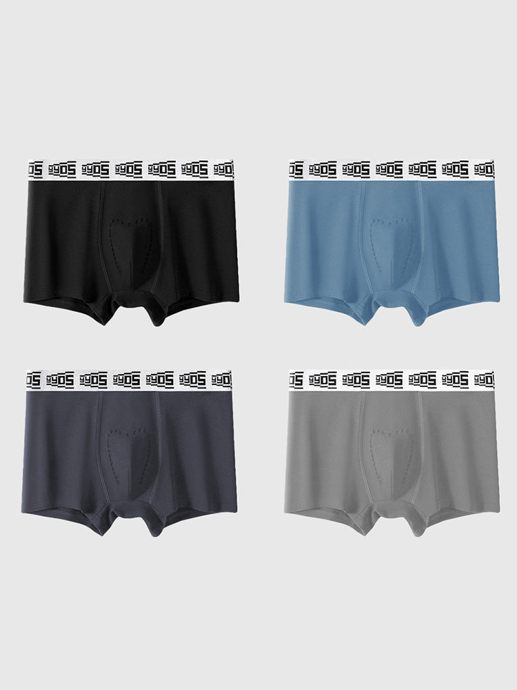 4 Pack Men's 10A Antibacterial Cotton Trunks with Oyster Massage Pouch | dmunderwear detail image 20