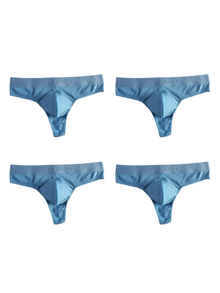 4-Pack Men's Ultra-Soft Cotton Mid-Rise Stay-Put Fit Seamless Thong | dmunderwear detail image 11