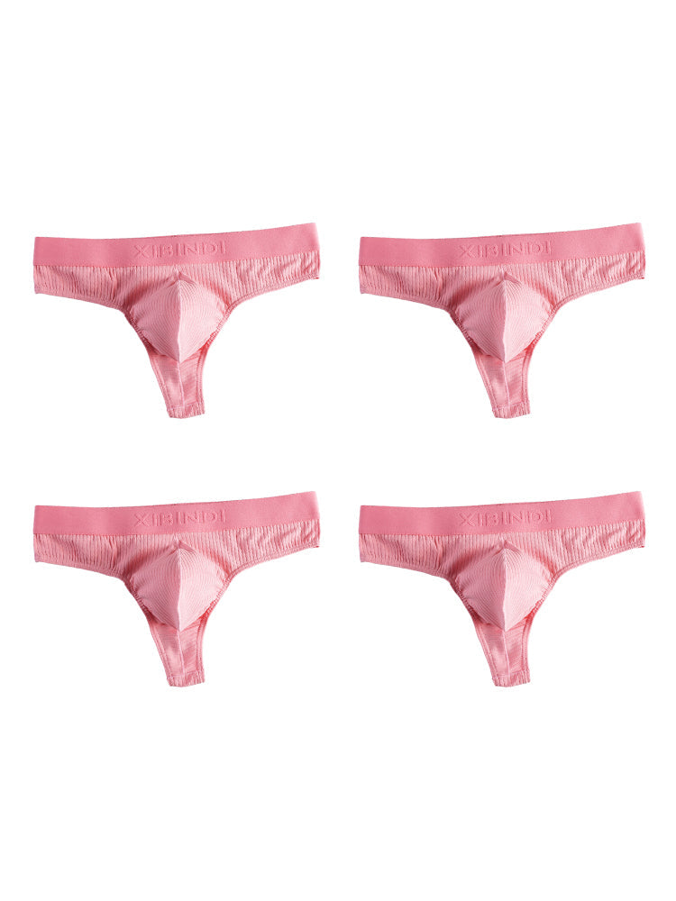 4-Pack Men's Ultra-Soft Cotton Mid-Rise Stay-Put Fit Seamless Thong | dmunderwear detail image 13