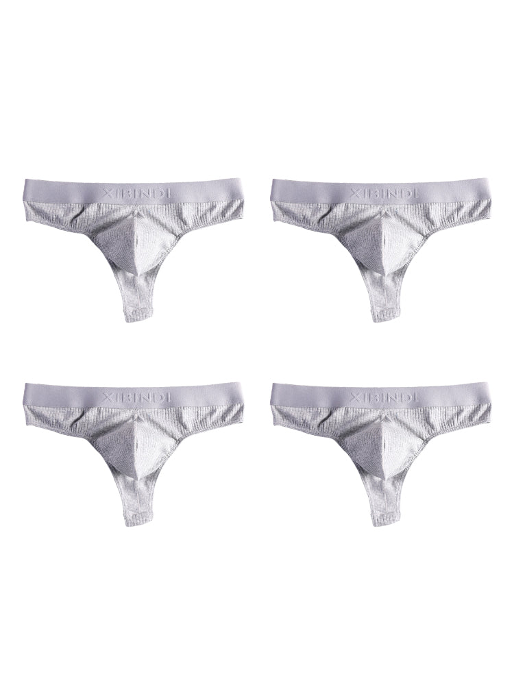 4-Pack Men's Ultra-Soft Cotton Mid-Rise Stay-Put Fit Seamless Thong | dmunderwear detail image 14