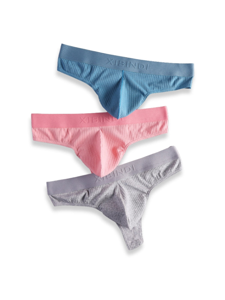 4-Pack Men's Ultra-Soft Cotton Mid-Rise Stay-Put Fit Seamless Thong | dmunderwear detail image 5