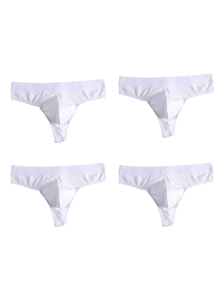 4-Pack Men's Ultra-Soft Cotton Mid-Rise Stay-Put Fit Seamless Thong | dmunderwear detail image 7