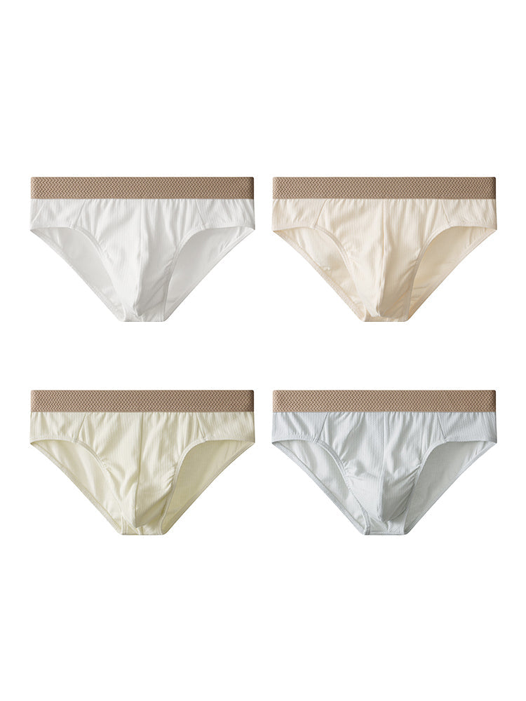 4 Pack Men's Ultra-Soft Cotton Seamless Comfort Supportive Fit Briefs | dmunderwear detail image 2
