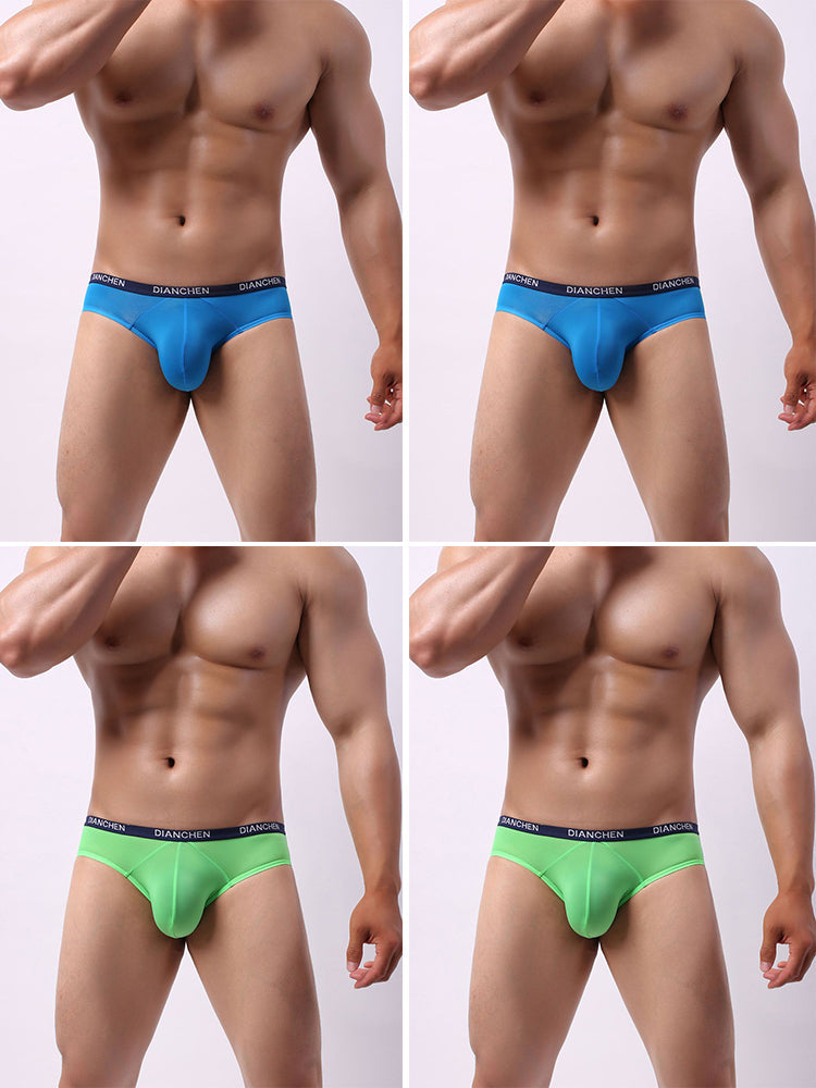 4 Pack Men's Ultra-Soft Ice Silk Briefs | dmunderwear detail image 14
