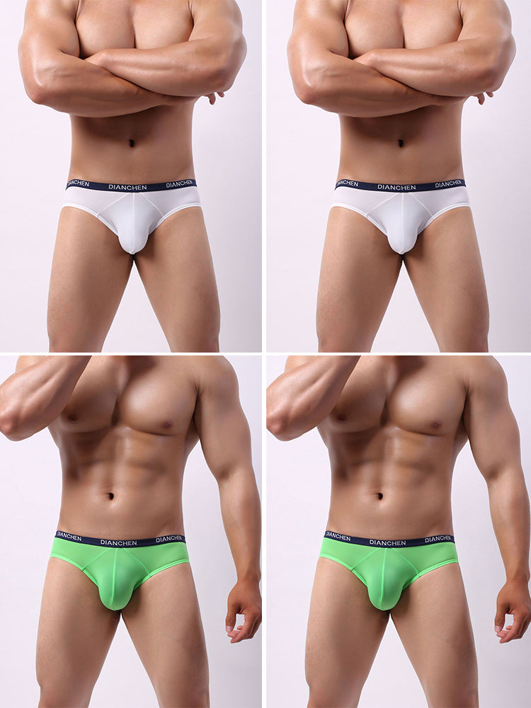 4 Pack Men's Ultra-Soft Ice Silk Briefs | dmunderwear detail image 20