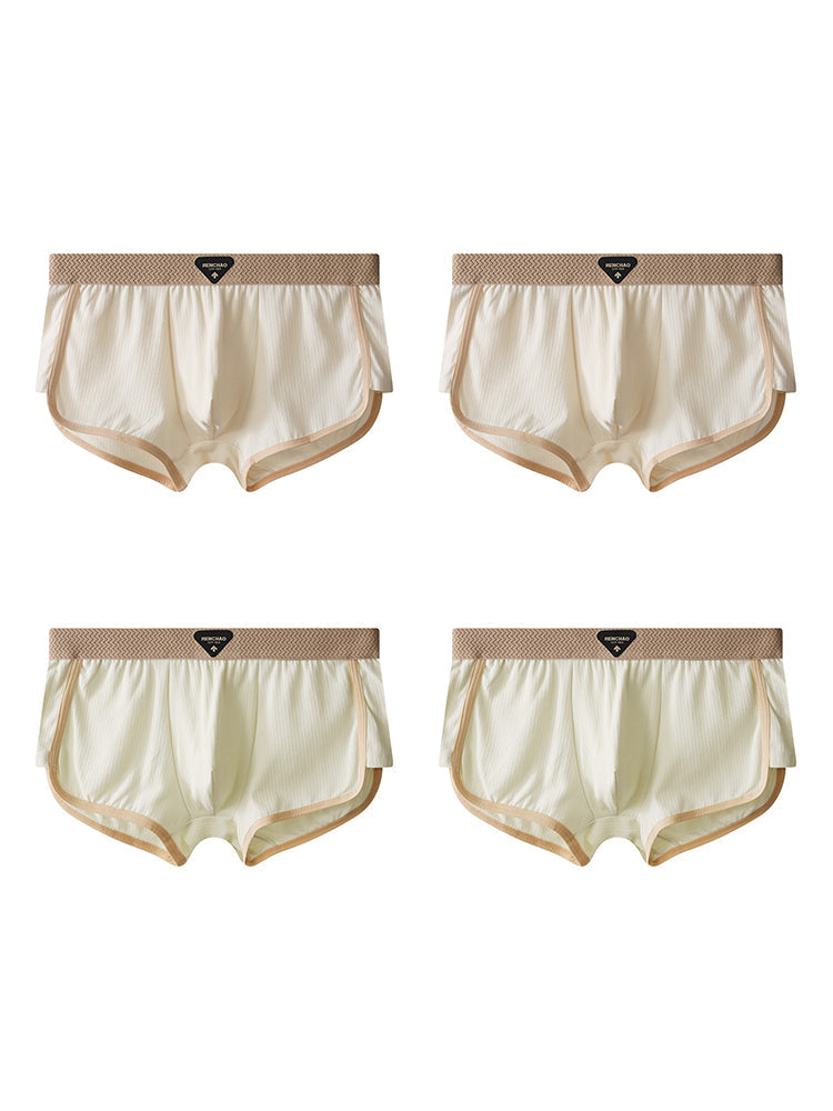 4 Pack Men's Ultra-Soft Premium Cotton Seamless Comfort Trunks | dmunderwear detail image 11