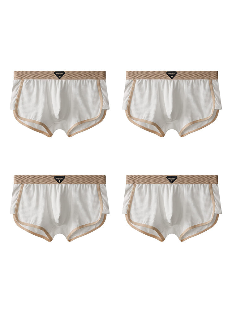 4 Pack Men's Ultra-Soft Premium Cotton Seamless Comfort Trunks | dmunderwear detail image 12