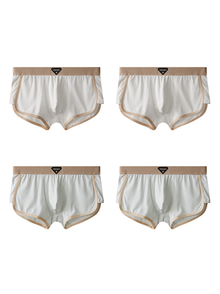 4 Pack Men's Ultra-Soft Premium Cotton Seamless Comfort Trunks | dmunderwear detail image 7