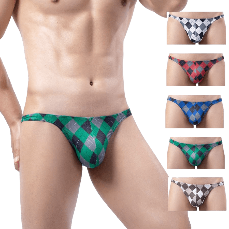 4 Pack Plaid Bikini Briefs | dmunderwear
