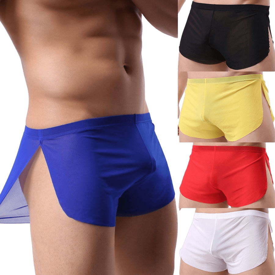 4 Pack Sheer Slit Shorts | dmunderwear