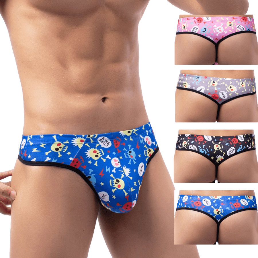 4 Pack Skull and Bones Thongs | dmunderwear