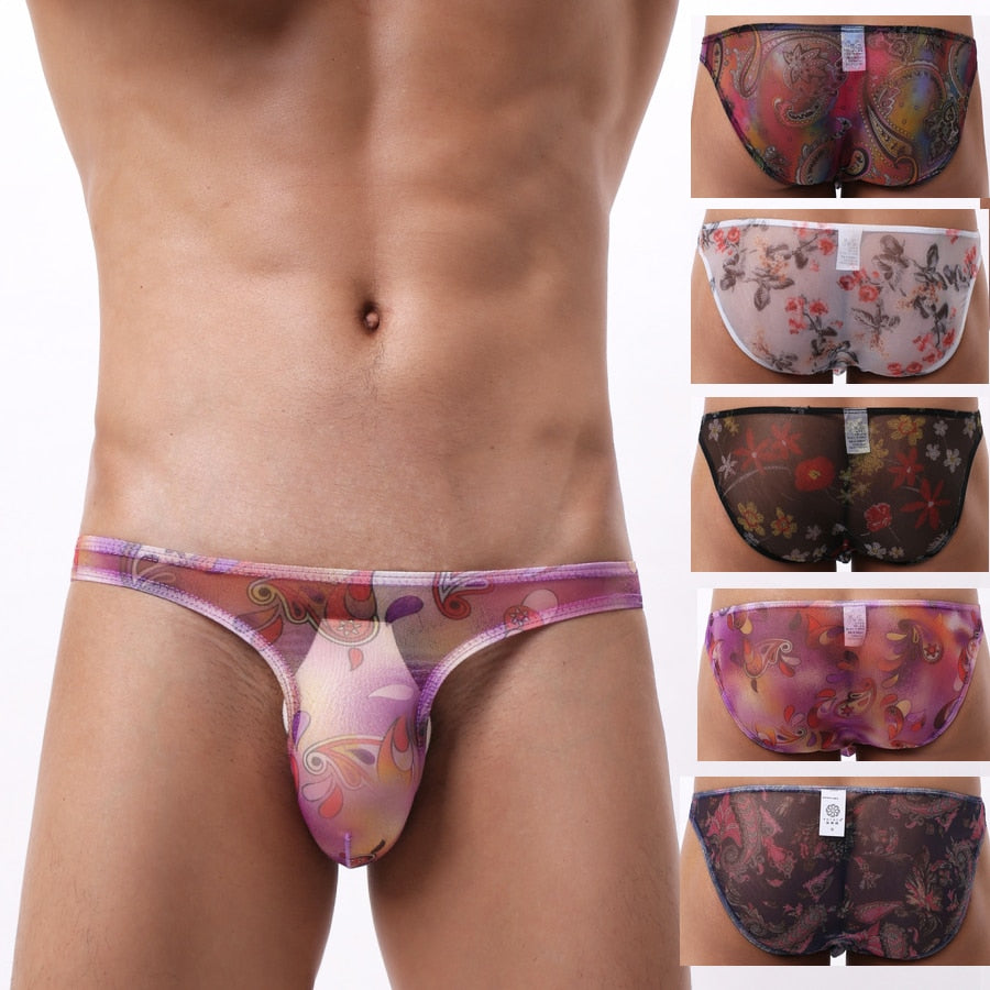 4 Pack Trippy Sheer Bikini Briefs | dmunderwear