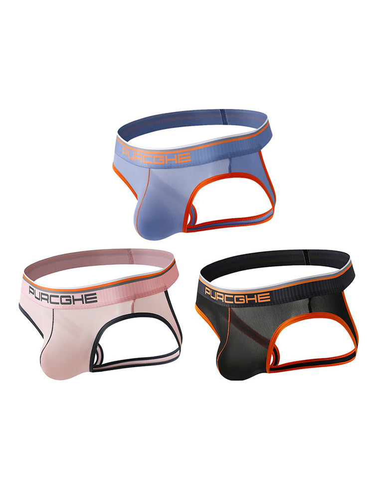 3 Pack Men's Low-Rise Sexy Ultra-Flexible Soft-Touch Firm Support Snug Fit Jockstrap | dmunderwear detail image 2