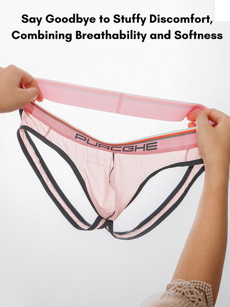 3 Pack Men's Low-Rise Sexy Ultra-Flexible Soft-Touch Firm Support Snug Fit Jockstrap | dmunderwear detail image 3