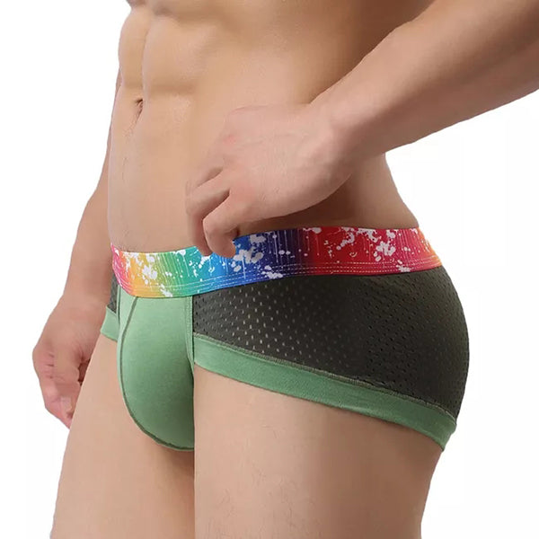 4 Pack Breathable Modal Colored Belt Briefs-rainbow pride underwear | dmunderwear detail image 19
