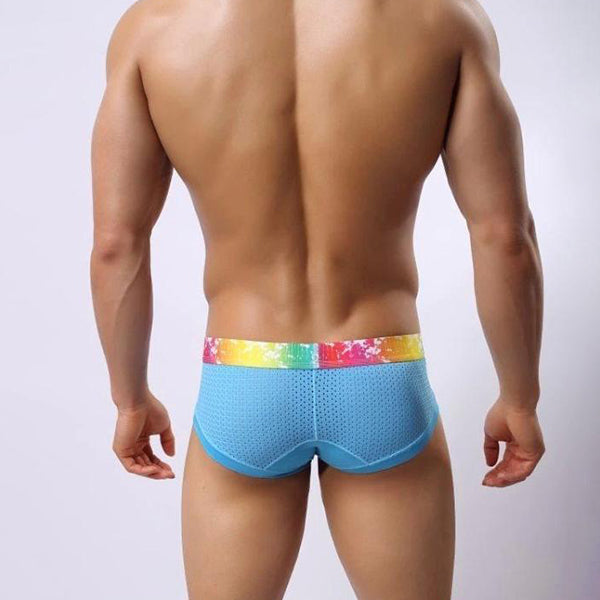 4 Pack Breathable Modal Colored Belt Briefs-rainbow pride underwear | dmunderwear detail image 6