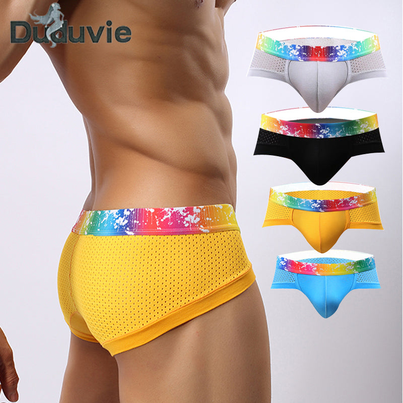 4 Pack Breathable Modal Colored Belt Briefs-rainbow pride underwear | dmunderwear detail image 8