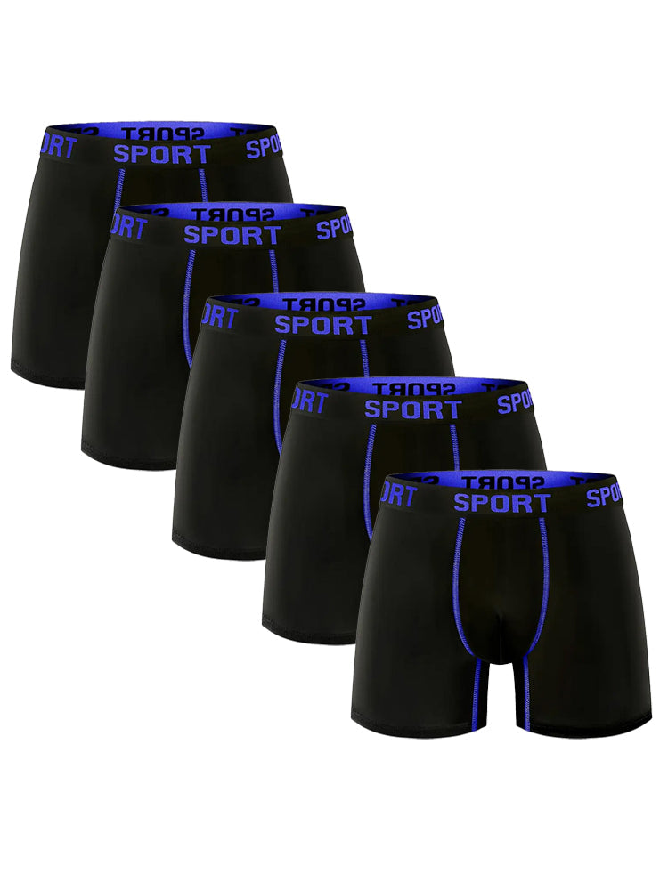 5 Pack Men's Extended Length Seamless Comfort Sporty Cut Odor-Control Boxers Briefs | dmunderwear detail image 13