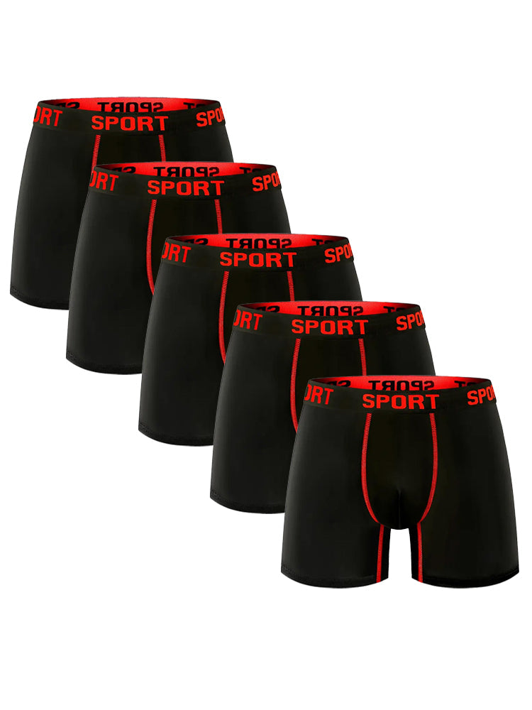 5 Pack Men's Extended Length Seamless Comfort Sporty Cut Odor-Control Boxers Briefs | dmunderwear detail image 15