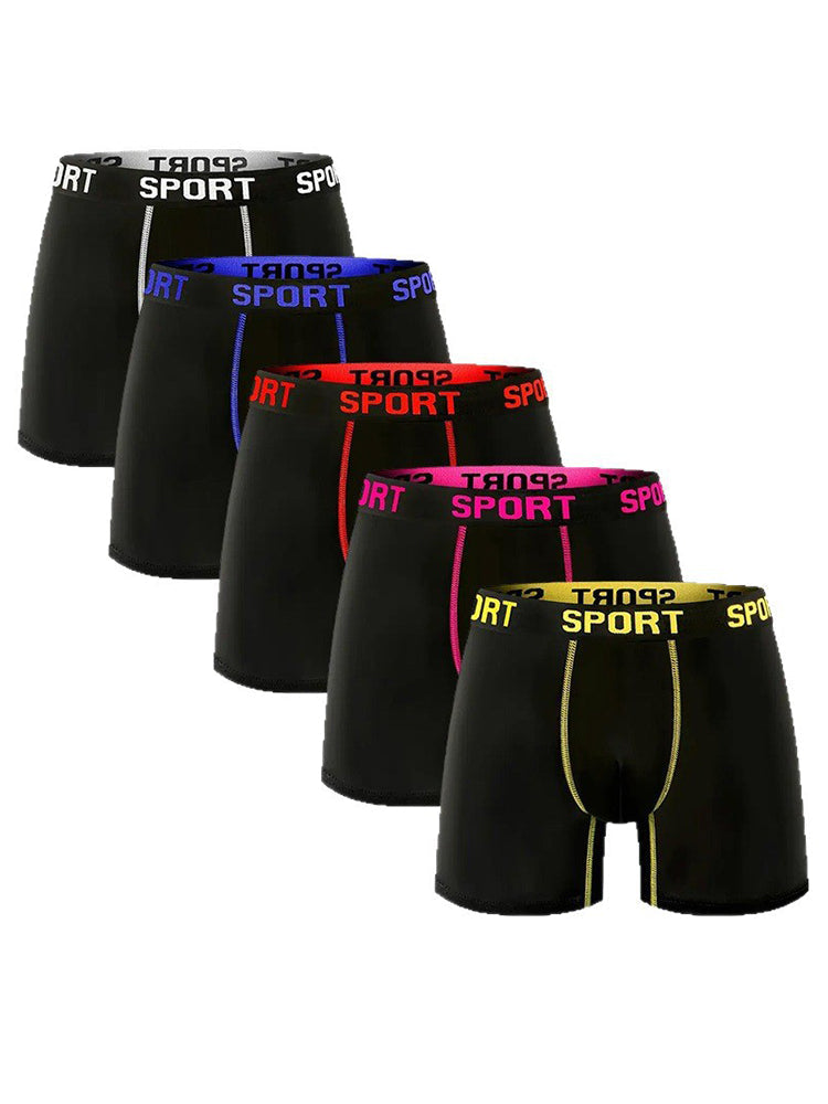 5 Pack Men's Extended Length Seamless Comfort Sporty Cut Odor-Control Boxers Briefs | dmunderwear detail image 2
