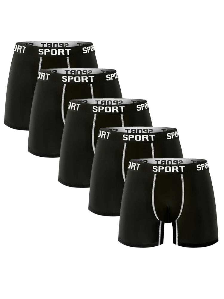 5 Pack Men's Extended Length Seamless Comfort Sporty Cut Odor-Control Boxers Briefs | dmunderwear detail image 8