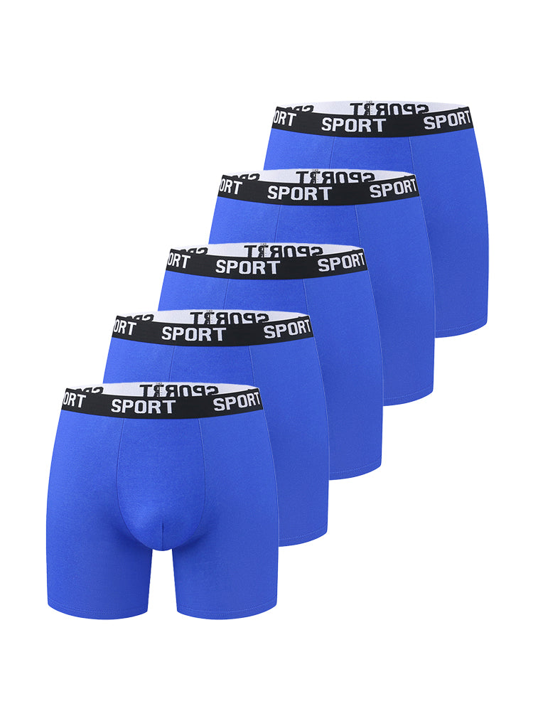 5 Pack Men's Moisture-Wicking Anti-Chafing Sporty Cut Stay-Put Fit Comfort Boxers Briefs | dmunderwear detail image 10