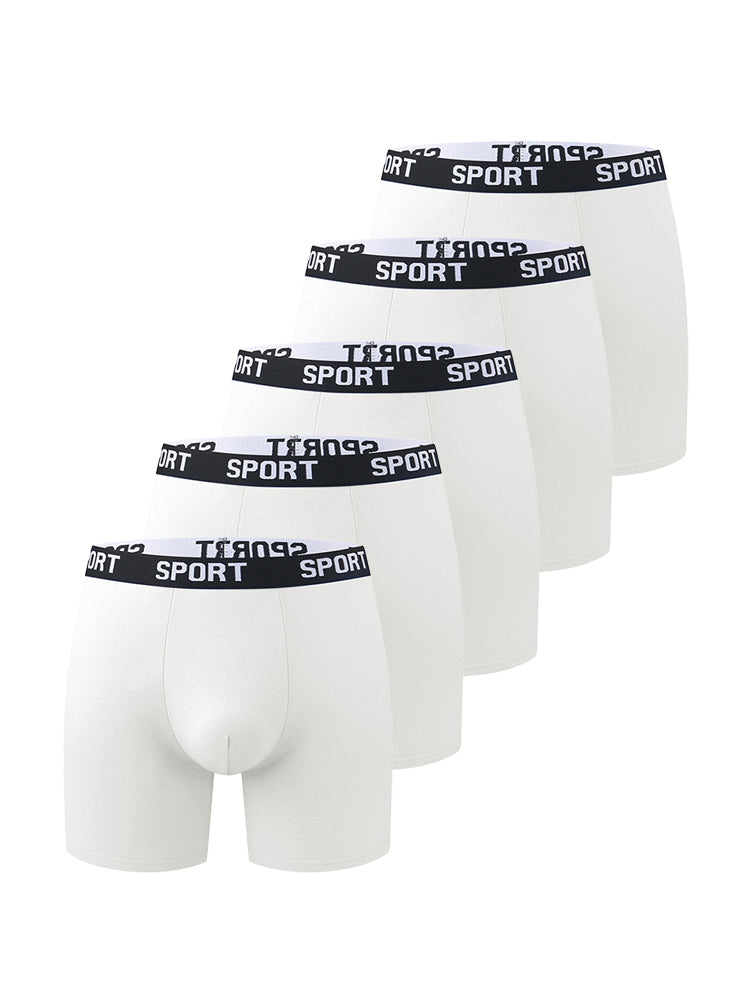 5 Pack Men's Moisture-Wicking Anti-Chafing Sporty Cut Stay-Put Fit Comfort Boxers Briefs | dmunderwear detail image 12