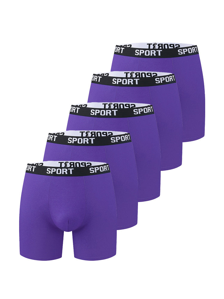5 Pack Men's Moisture-Wicking Anti-Chafing Sporty Cut Stay-Put Fit Comfort Boxers Briefs | dmunderwear detail image 13
