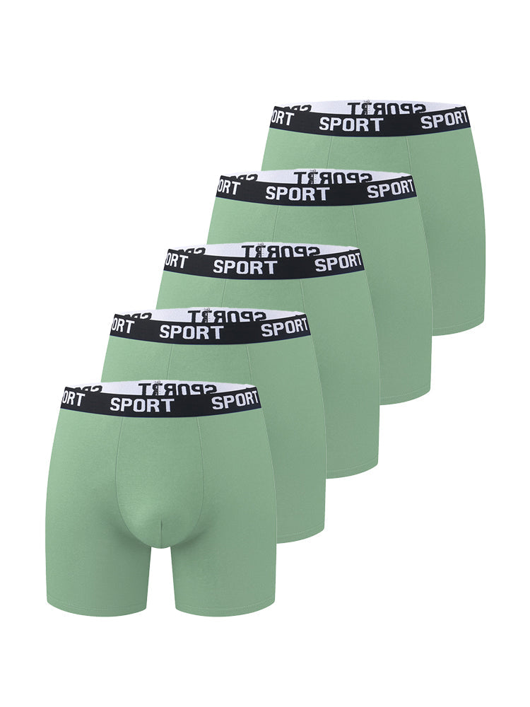 5 Pack Men's Moisture-Wicking Anti-Chafing Sporty Cut Stay-Put Fit Comfort Boxers Briefs | dmunderwear detail image 14