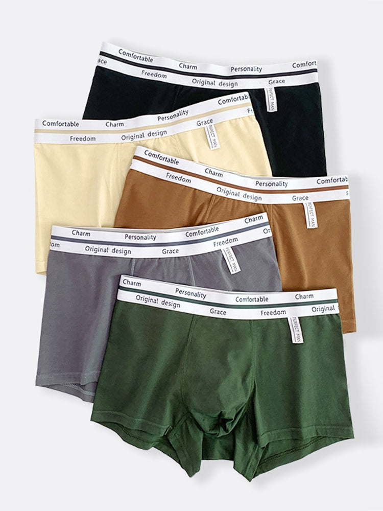 5 Pack Men's Ultra-Soft Antibacterial Cotton Trendy Design Stretchy Trunks | dmunderwear detail image 13