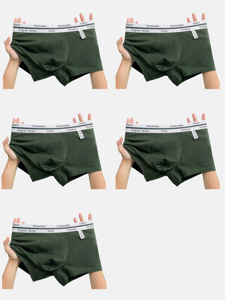 5 Pack Men's Ultra-Soft Antibacterial Cotton Trendy Design Stretchy Trunks | dmunderwear detail image 17