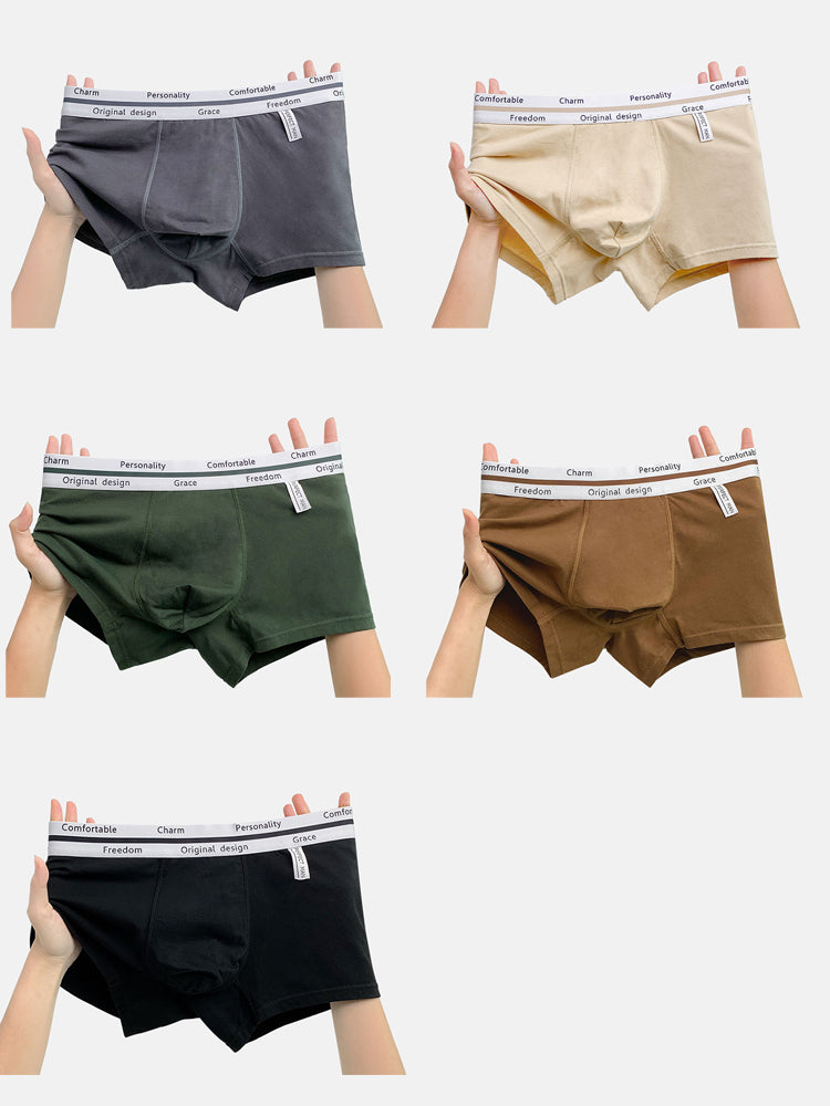 5 Pack Men's Ultra-Soft Antibacterial Cotton Trendy Design Stretchy Trunks | dmunderwear detail image 2