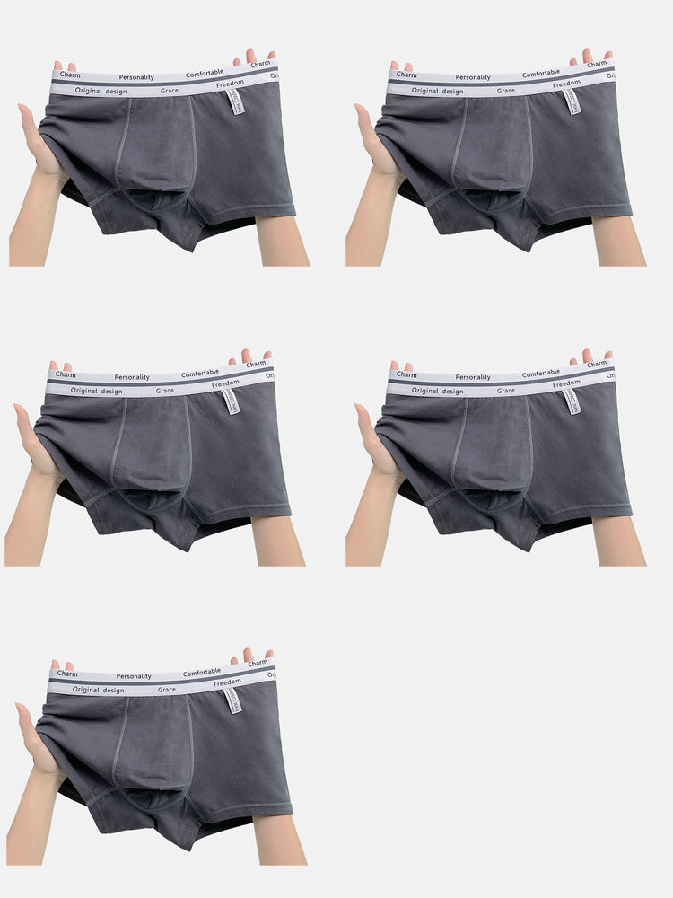 5 Pack Men's Ultra-Soft Antibacterial Cotton Trendy Design Stretchy Trunks | dmunderwear detail image 7