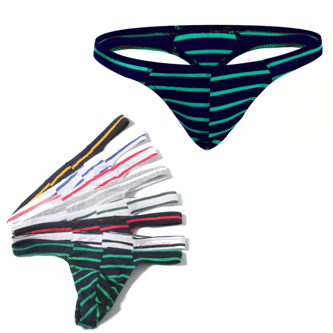 5 Pack Micro Striped Thong | dmunderwear