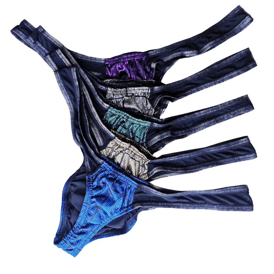 5 Pack Sheer Strap Party Thong | dmunderwear