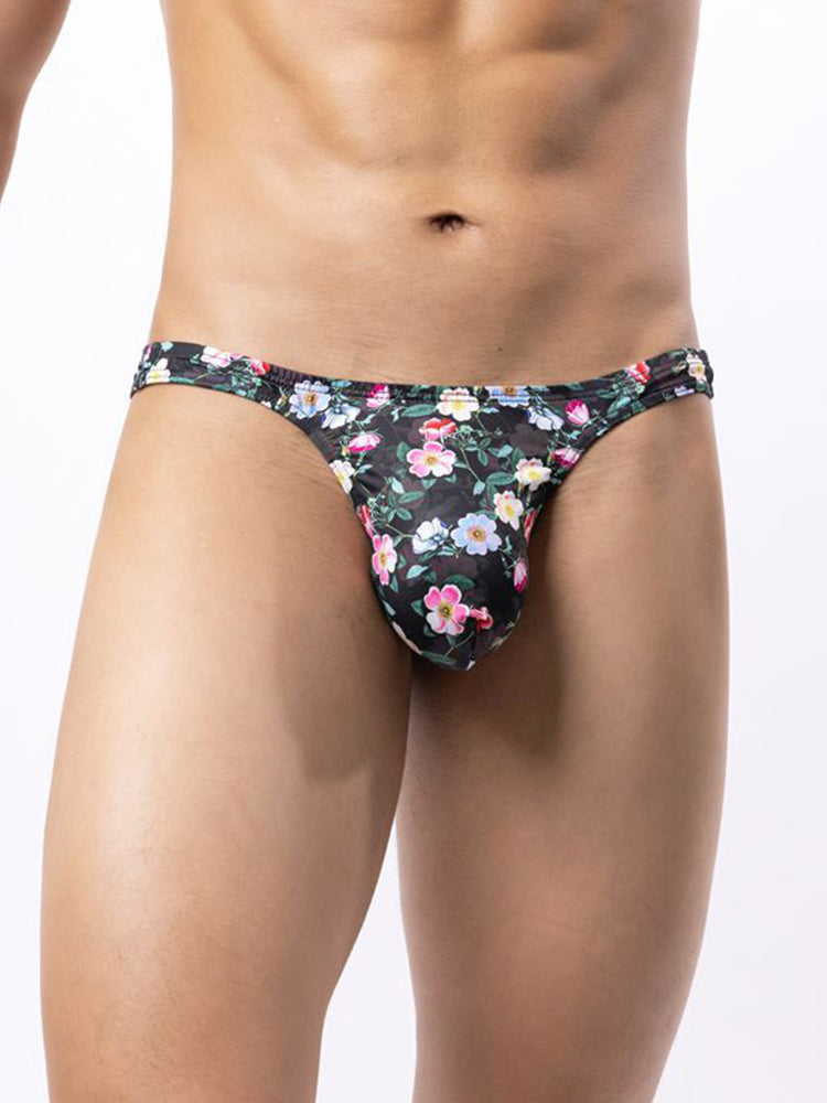 6 Pack Men's Bold Prints Stretch Fit Quick-Dry Sexy Thongs | dmunderwear detail image 5