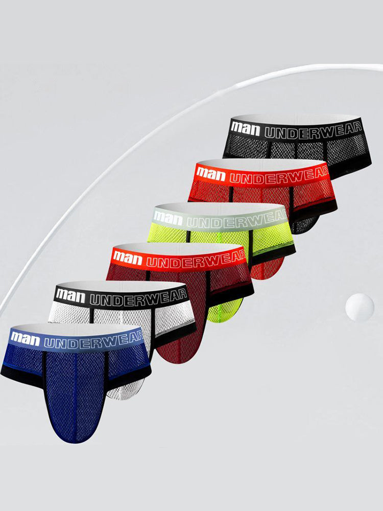 6 Pack Men's Professional Mesh Large Supportive Pouch Breathable Briefs | dmunderwear detail image 2