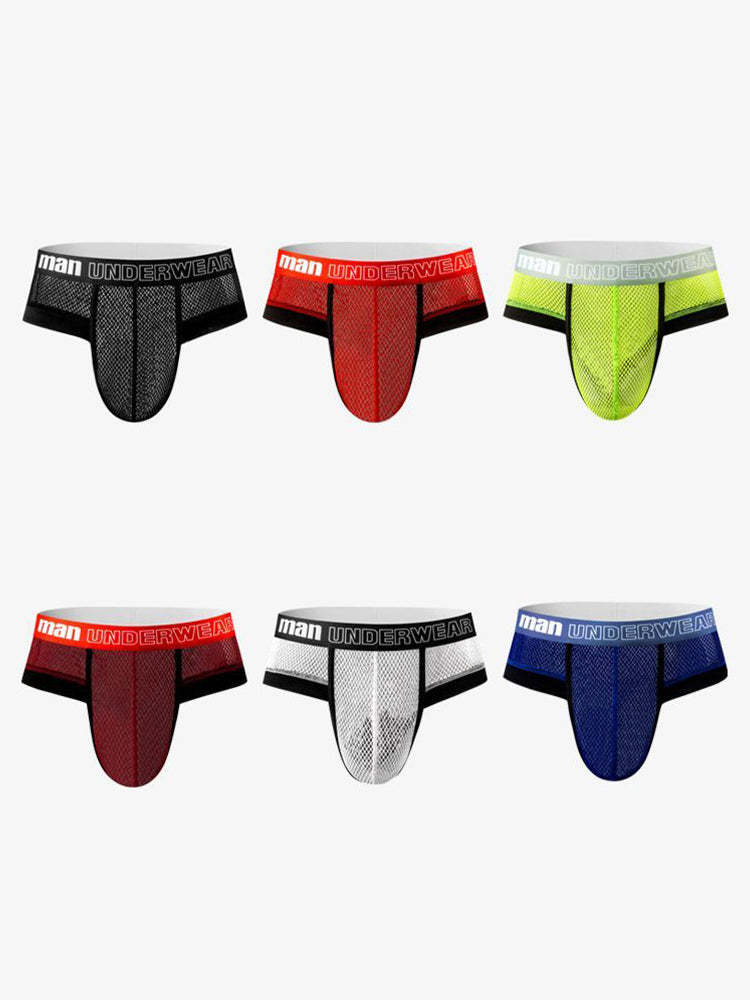 6 Pack Men's Professional Mesh Large Supportive Pouch Breathable Briefs | dmunderwear detail image 6