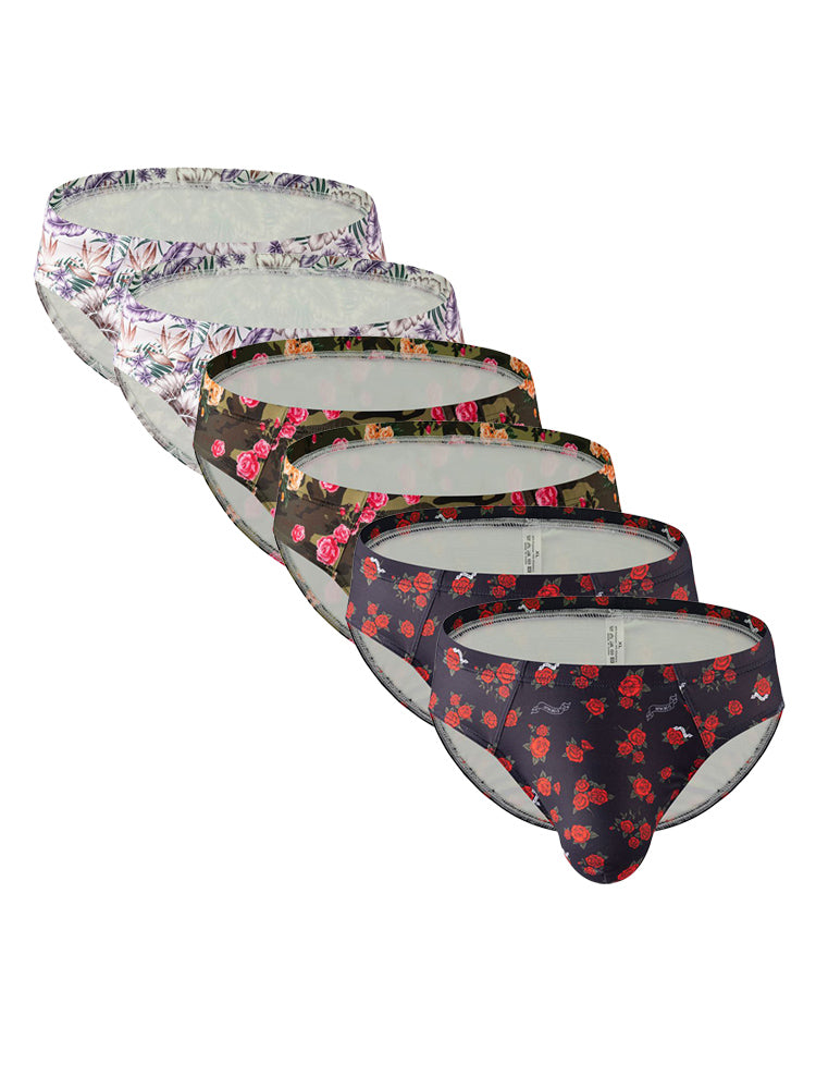 6 Pack Men's Sexy Bold Prints Odor-Control Stay-Put Fit Briefs | dmunderwear detail image 12